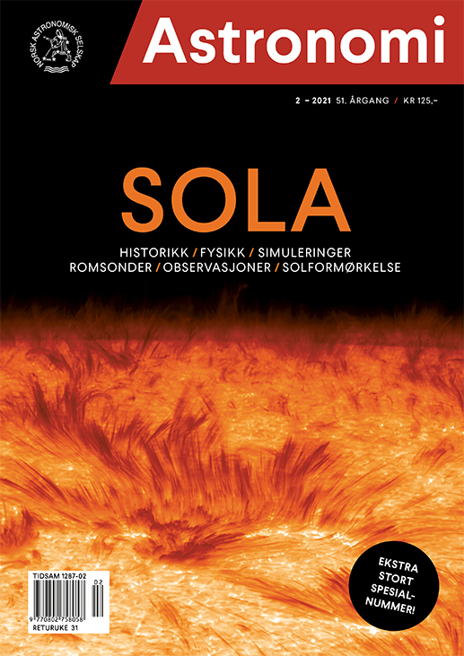 Magasinforside som viser nærbilde av sola