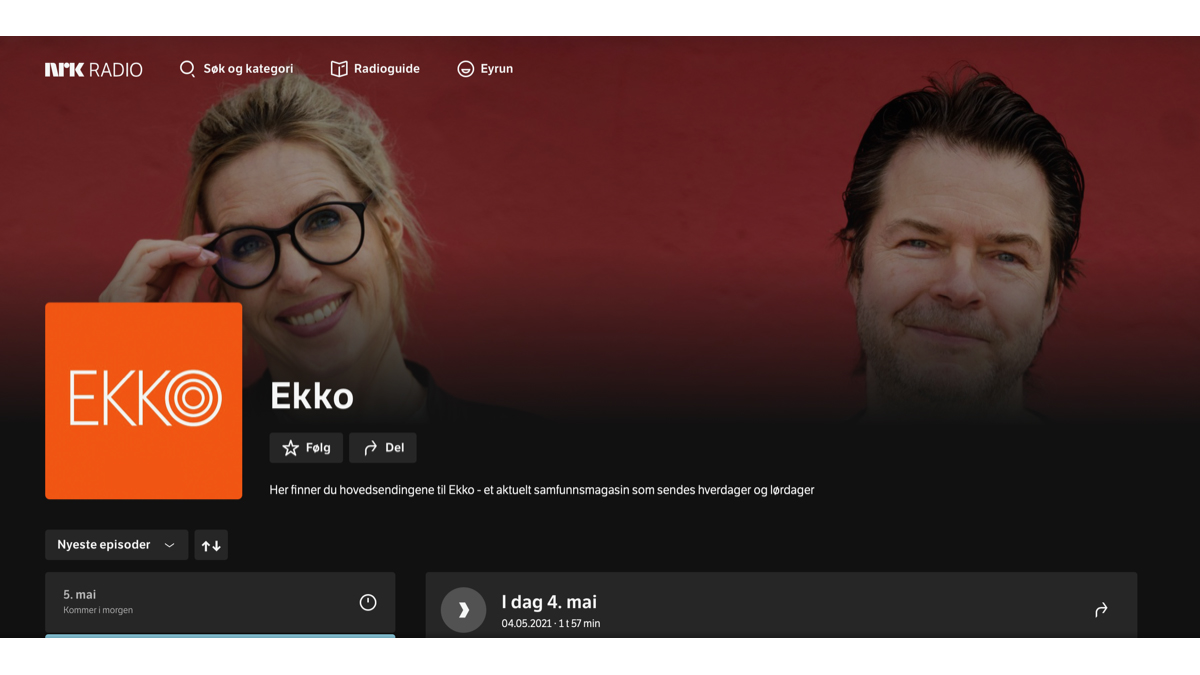 Bilde av programlederne for EKKO, NRK