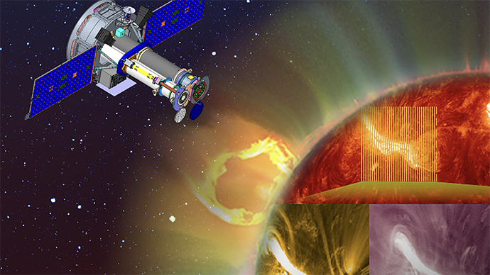 Illustrasjon av tekniske installasjoner som satelitter er utsatt for romvær