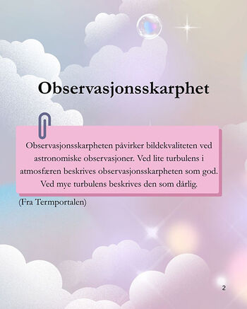 En bildeserie som forklarer observasjonsskarphet. Utfordringen til alle bakkebaserte teleskoper.