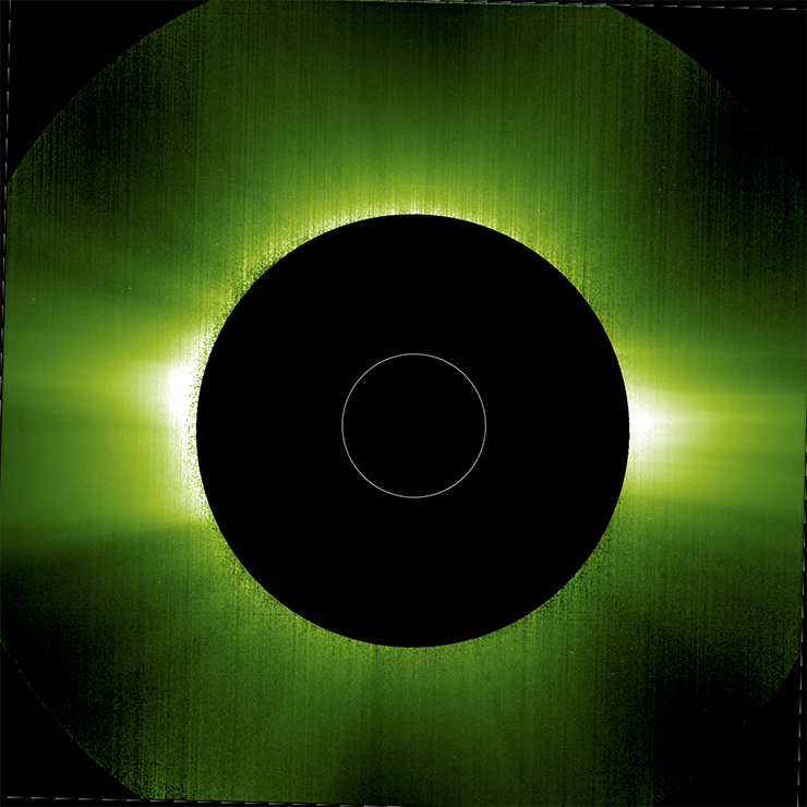 The Sun’s corona in visible light on 21 June 2020