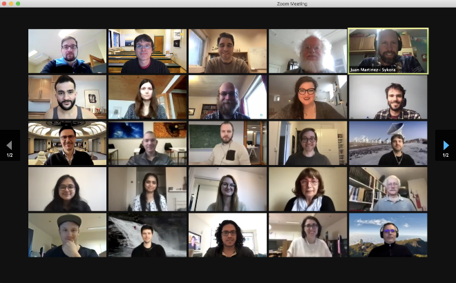 Photo of many people on a Zoom workshop