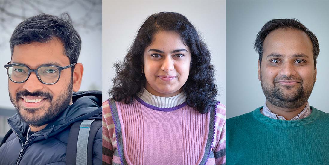 Three scientist with new papers