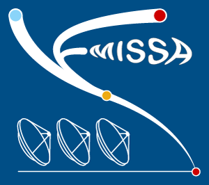 illustration of three radio antennas on a blue background and text "EMISSA"