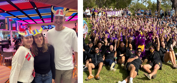 Foto: To bilder fra sosialt liv på studieutveksling til Australia.