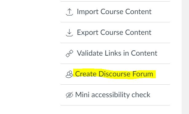 Create Discourse Forum