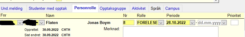 Registering personrolle FS