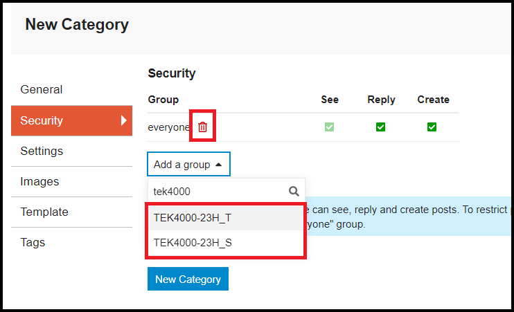 how to delete and add groups